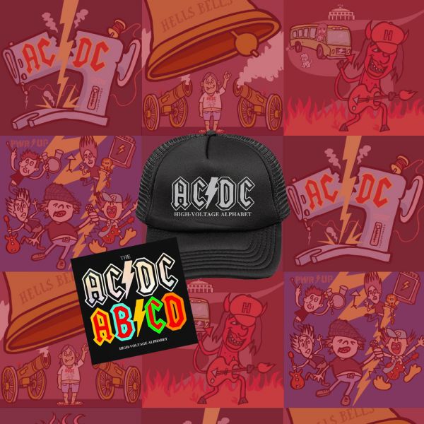 AC/DC Kids Alphabet Book + High Voltage Trucker Cap